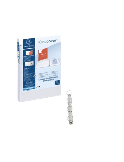 Caiet mecanic A4+, 4 inele, 40 mm, cu buzunar, alb, EXACOMPTA-[4]