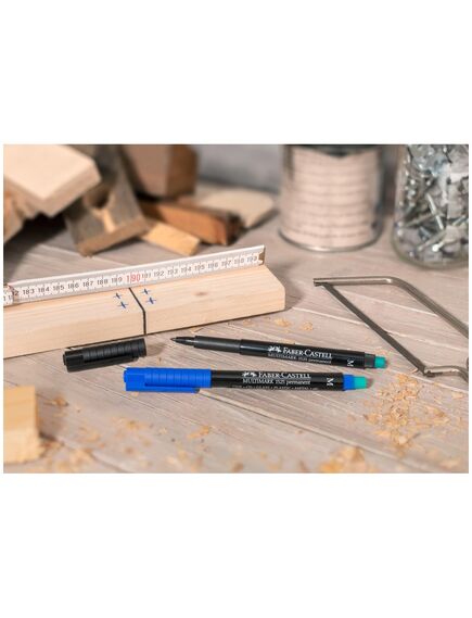 Marker permanent, varf rotund 1.0 mm, 4 culori/set, FABER-CASTELL Multimark M-[3]