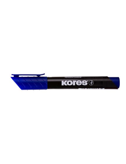 Marker permanent, varf rotund 3mm, albastru, KORES, Culoare: Albastru-[2]