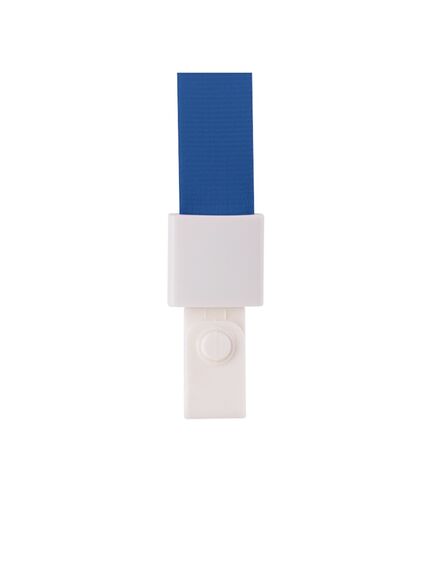 Snur textil pentru ecuson 1.5 cm, capsa plastic, 12 buc/set, albastru, DELI, Culoare: Albastru-[3]