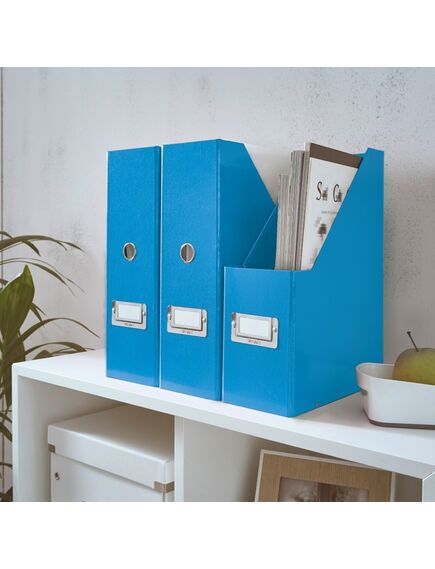 Suport vertical din carton laminat, cataloage, albastru, LEITZ WOW, Culoare: Albastru-[3]