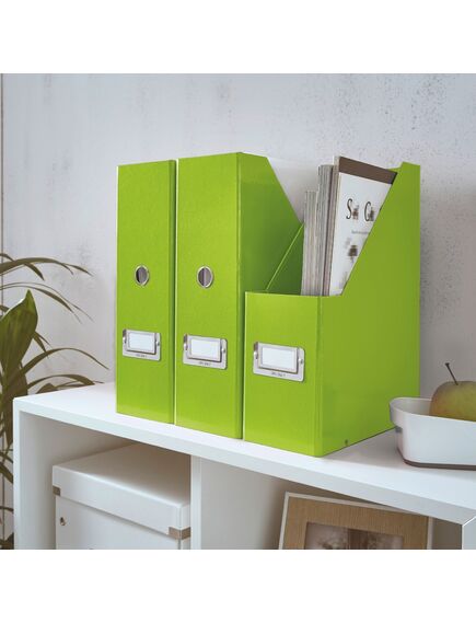 Suport vertical din carton laminat, cataloage, verde, LEITZ WOW, Culoare: Verde-[3]
