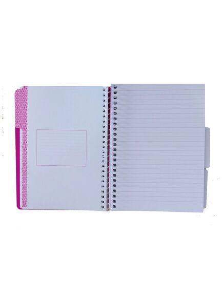 Caiet cu spirala A4, 120 file, 4 separatoare, coperta plastic, DACO-[8]