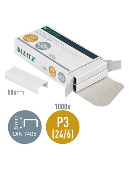 Capse albe 24/6, 1000 buc/cutie, LEITZ Power P3-[2]