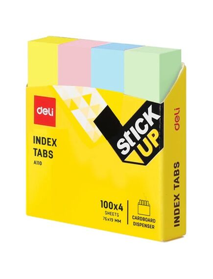 Index autoadeziv hartie color, 76 x19 mm, 4 culori, DELI-[2]