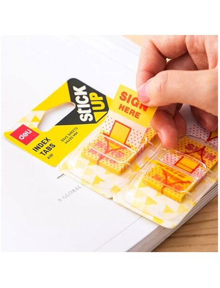 Stick index plastic, 44x25 mm, 2x50 file, DELI Sign Here-[3]