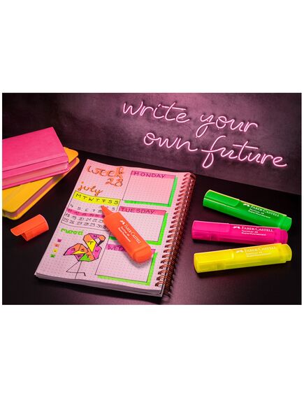 Textmarker, varf tesit 1-5 mm, 4 buc/set, superfluorescent, FABER-CASTELL-[2]