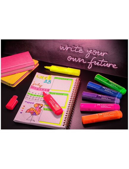 Textmarker, varf tesit 1-5 mm, 8 buc/set, superfluorescent, FABER-CASTELL-[2]