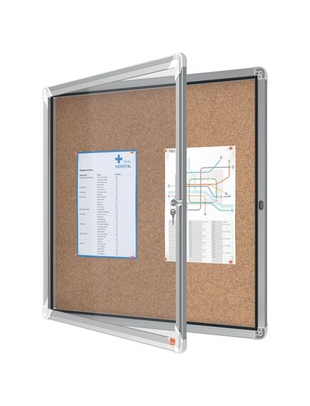 Avizier pluta pentru interior, 6 x A4, rama metalica, NOBO-[3]
