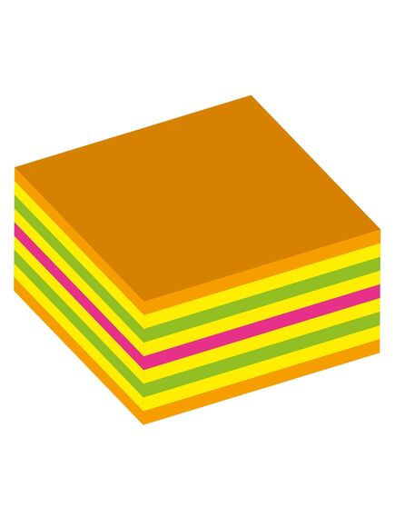 Cub notite autoadeziv, 75x75mm, 450 file/set, summer neon, KORES-[2]