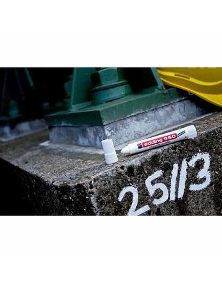 Marker industrial, cerat, 10 mm, alb, EDDING 950, Culoare: Alb-[2]