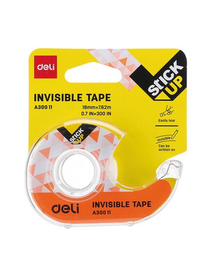 Banda adeziva invizibila 18 mm x 7.62 m, cu dispenser, DELI-[2]