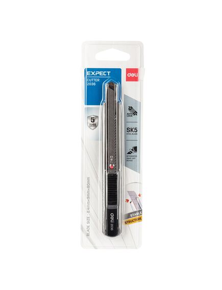 Cutter mic 9 mm, sina metalica, DELI 2036-[2]
