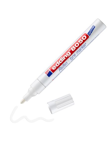Marker cu vopsea pentru anvelope, 2-4 mm, alb, EDDING 8050-[2]