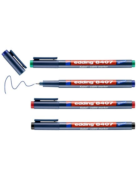 Marker pentru cabluri, permanent, 0.3 mm, 4 buc/set EDDING 8407-[2]