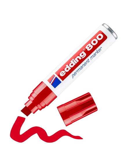Marker permanent, varf tesit 4-12 mm, rosu, EDDING 800, Culoare: Rosu-[3]