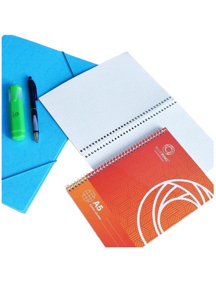 Caiet cu spira A5, 70 file, 70g/mp, coperta carton, matematica, BLUERING, Liniatura: Matematica-[2]