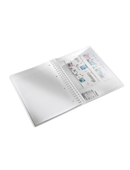 Caiet cu spirala A4, 80 file, matematica, mov, LEITZ WOW, Culoare: Mov-[2]