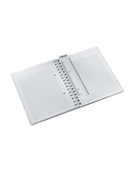 Caiet cu spirala A5, 80 file, matematica, albastru, LEITZ WOW, Culoare: Albastru-[2]