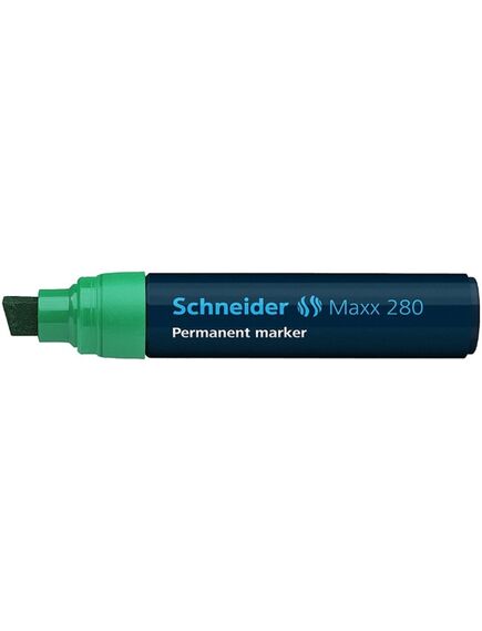 Marker permanent varf tesit, verde, SCHNEIDER Maxx 280, Culoare: Verde-[2]