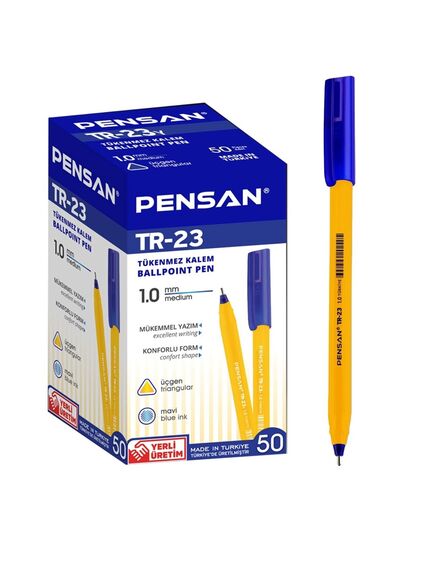 Pix cu capac, varf 1 mm,  albastru, TR-23 PENSAN-[3]