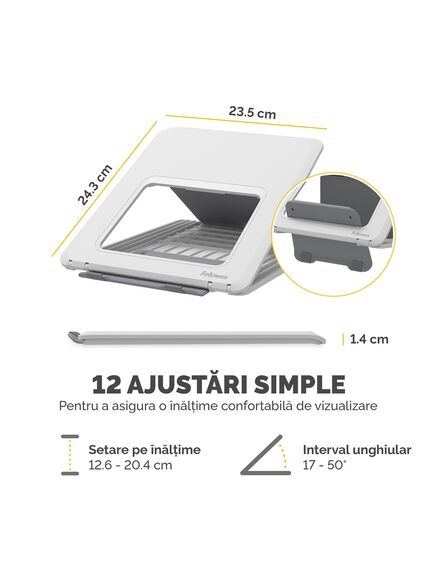 Suport ergonomic pentru laptop, alb, Breyta FELLOWES, Culoare: Alb-[4]