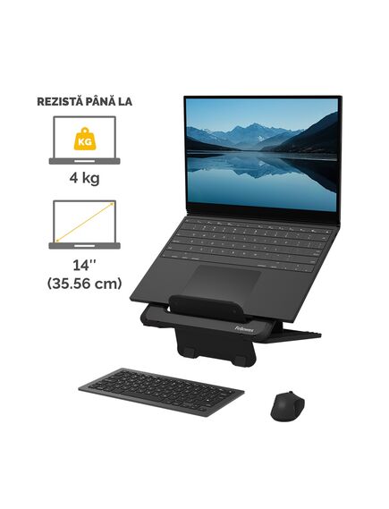 Suport ergonomic pentru laptop, negru, Breyta FELLOWES, Culoare: Negru-[3]