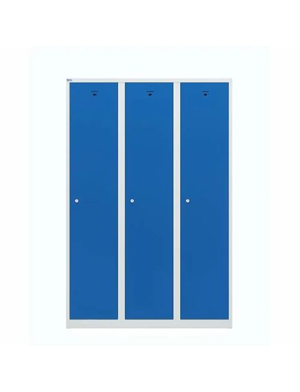 Vestiar metalic cu 3 usi, 120x50x180 cm, albastru, CEHA-[2]