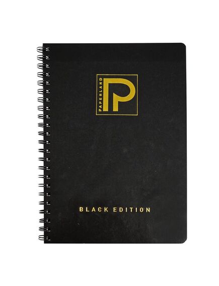 Caiet cu spirala A5, 96 file, coperta carton, dictando, PAPERLAND Black Edition, Liniatura: Dictando-[2]