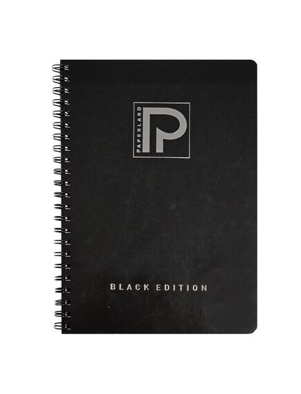 Caiet cu spirala A5, 96 file, coperta carton, matematica, PAPERLAND Black Edition, Liniatura: Matematica-[2]