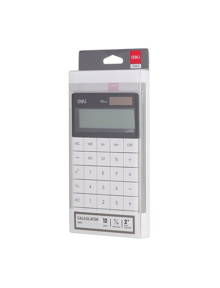 Calculator de birou cu 12 digiti, alb, DELI 1589, Culoare: Alb-[3]