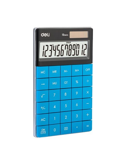 Calculator de birou cu 12 digiti, albastru, DELI 1589, Culoare: Albastru-[2]