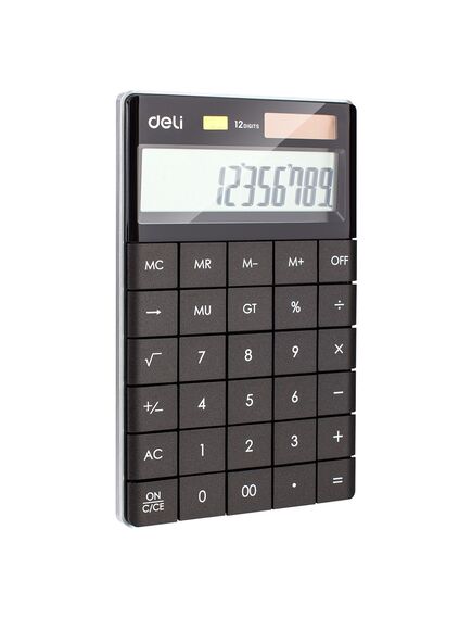 Calculator de birou cu 12 digiti, negru, DELI 1589, Culoare: Negru-[2]