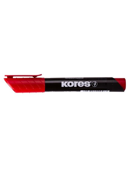 Marker permanent, varf rotund 3mm, rosu, KORES, Culoare: Rosu-[2]