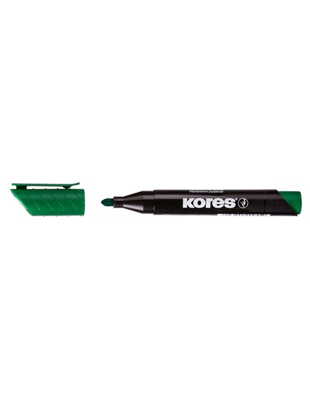 Marker permanent, varf rotund 3mm, verde, KORES, Culoare: Verde-[2]
