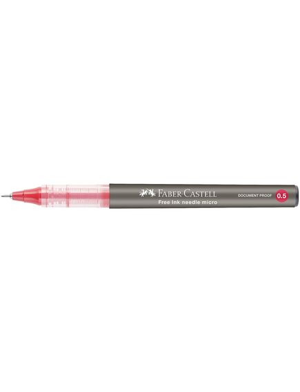 Roller 0.5 mm, varf ac, rosu, FABER-CASTELL Free Ink Needle, Culoare: Rosu-[2]