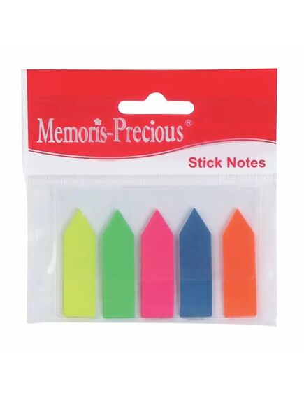 ​Index autoadeziv 45 x 12 mm, 5 culori neon, 125 buc/set, Memoris-Precious-