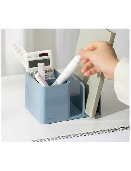 Suport accesorii birou, 2 compartimente + 2 separatoare, albastru, NUSIGN DELI-[5]