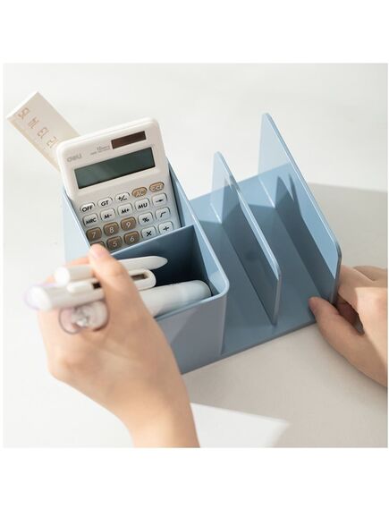 Suport accesorii birou, 2 compartimente + 2 separatoare, albastru, NUSIGN DELI-[4]