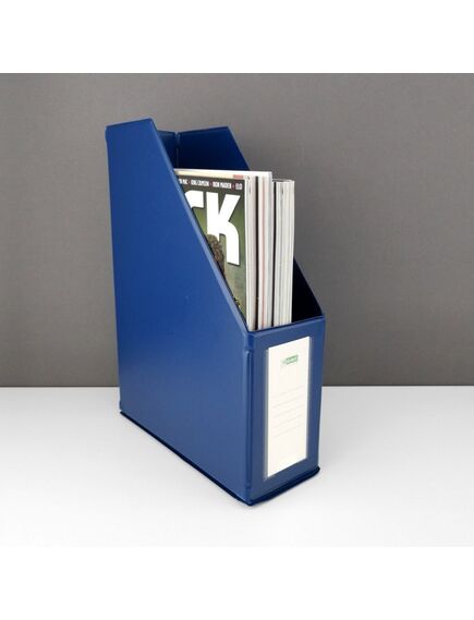 Suport vertical pentru cataloage, A4, carton laminat, 90mm, albastru, D.RECT, Culoare: Albastru-[4]