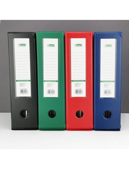 Suport vertical pentru cataloage, A4, carton laminat, 90mm, albastru, D.RECT, Culoare: Albastru-[3]