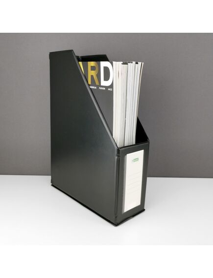 Suport vertical pentru cataloage, A4, carton laminat, 90mm, negru, D.RECT, Culoare: Negru-[3]