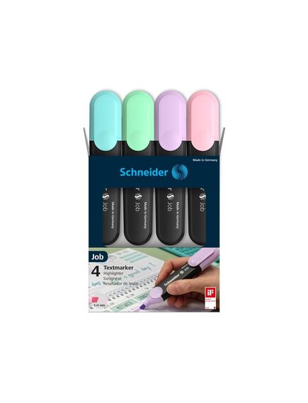 Textmarker pastel SCHNEIDER Job, 4 buc/set-[2]