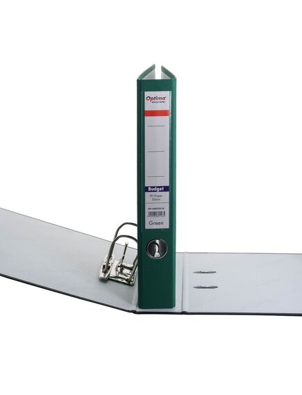 Biblioraft plastifiat 7.5 cm, verde, OPTIMA Budget, Culoare: Verde-[2]