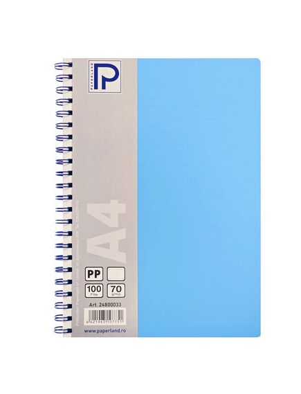 Caiet cu spirala A4, 100 file, coperta plastic, matematica, PAPERLAND, Liniatura: Matematica-[3]