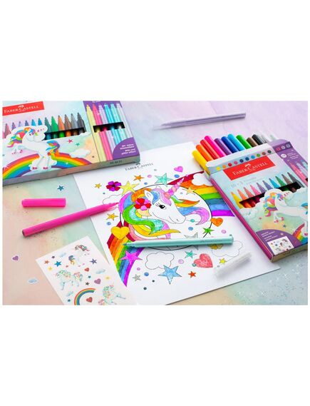 Carioci 10+3 culori/set FABER-CASTELL Unicorn-[3]