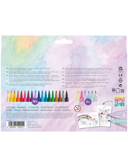 Carioci 18+6 culori/set Unicorn FABER-CASTELL-[4]