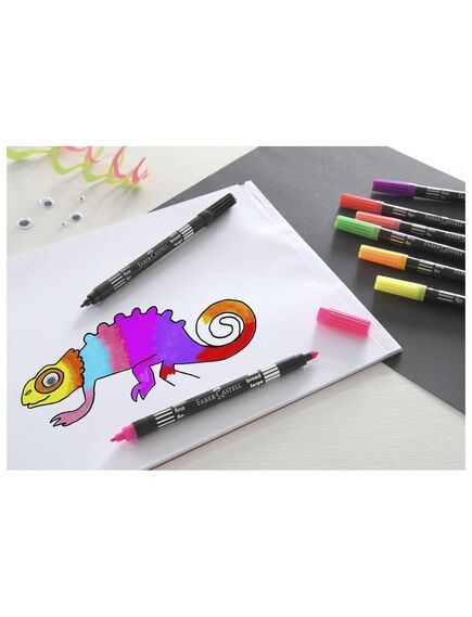 Carioci cu 2 capete, 10 culori/set, FABER-CASTELL Neon-[3]