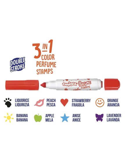 Carioci lavabile parfumate 8 culori/set CARIOCA Stamps-[2]