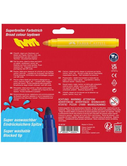 Carioci superlavabile, 24 culori/set, Jumbo FABER-CASTELL-[2]